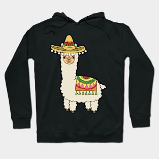 Alpaca with a mexican hat. Hoodie